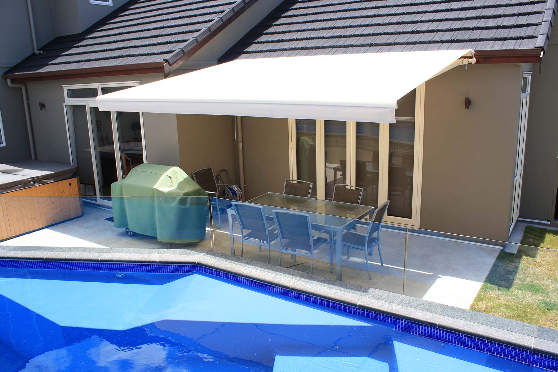 Poolside Retractable Awning Dynamic Outdoor Solutions